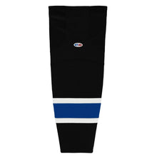 Load image into Gallery viewer, Striped Dry-Flex Moisture Wicking Black/Royal/White Hockey Socks
