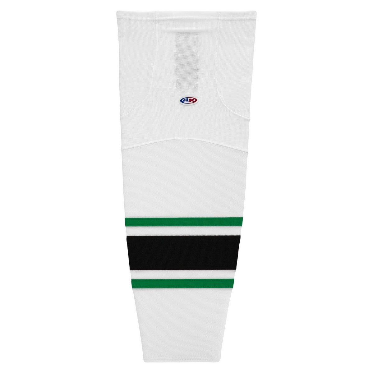 Striped Dry-Flex Moisture Wicking white/Black/Kelly Green Hockey Socks