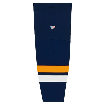 Striped Dry-Flex Moisture Wicking Navy/White/Orange Hockey Socks