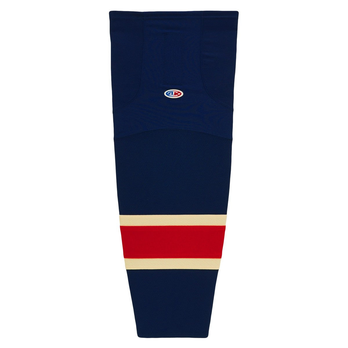 Striped Dry-Flex Moisture Wicking Navy/Sand/Red Hockey Socks