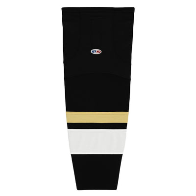 Striped Dry-Flex Moisture Wicking Black/White/Gold Hockey Socks