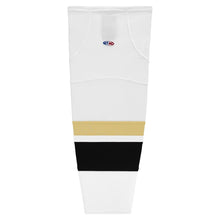 Load image into Gallery viewer, Striped Dry-Flex Moisture Wicking White/Gold/Black Hockey Socks
