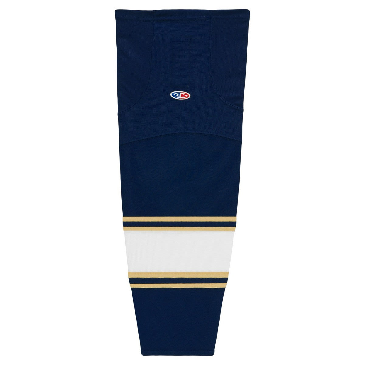 Striped Dry-Flex Moisture Wicking Navy/Vegas Gold Hockey Socks