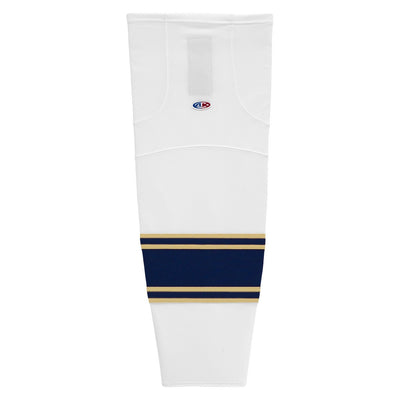 Striped Dry-Flex Moisture Wicking White/Navy/Gold Hockey Socks