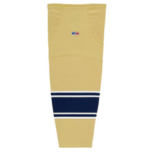 Load image into Gallery viewer, Striped Dry-Flex Moisture Wicking Vegas Gold/Navy/White Hockey Socks
