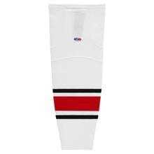 Load image into Gallery viewer, Striped Dry-Flex Moisture Wicking White/Red/Black Hockey Socks
