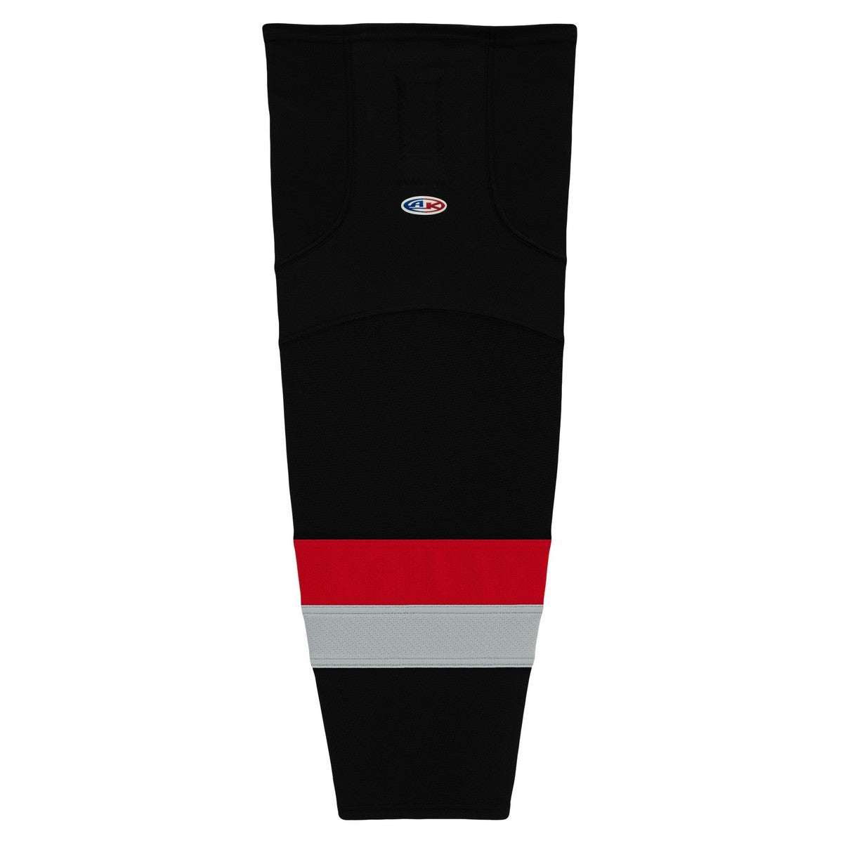 Striped Dry-Flex Moisture Wicking Black/Red/Grey Hockey Socks