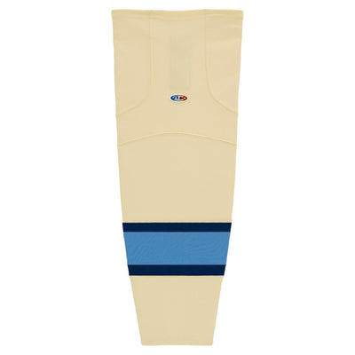 Striped Dry-Flex Moisture Wicking Cream/Blue/Navy Hockey Socks
