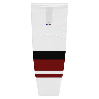Striped Dry-Flex Moisture Wicking White/Maroon/Black Hockey Socks