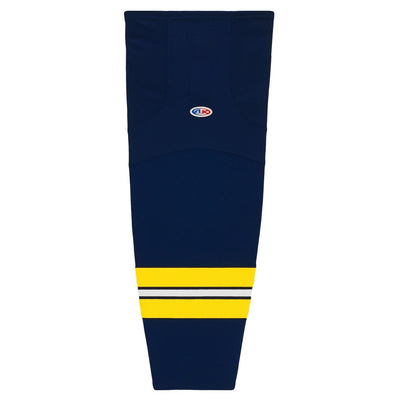 Striped Dry-Flex Moisture Wicking Navy/Gold/White Hockey Socks