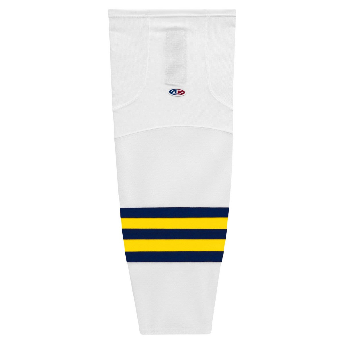 Striped Dry-Flex Moisture Wicking White/Gold/Navy Hockey Socks