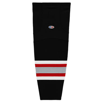 Striped Dry-Flex Moisture Wicking Black/Grey/Red Hockey Socks
