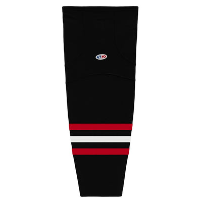 Striped Dry-Flex Moisture Wicking Black/Red/White Hockey Socks