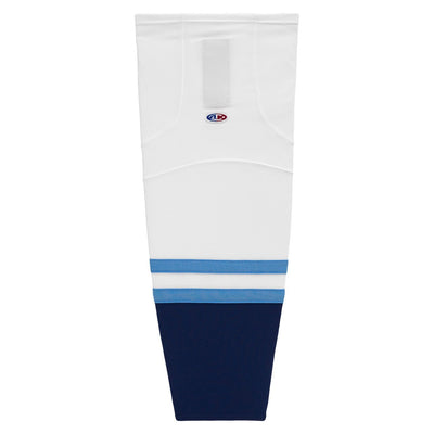 Striped Dry-Flex Moisture Wicking White/Navy/Powder Hockey Socks