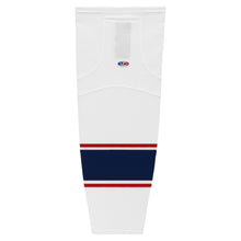 Load image into Gallery viewer, Striped Dry-Flex Moisture Wicking White/Navy/Red Hockey Socks

