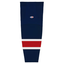 Load image into Gallery viewer, Striped Dry-Flex Moisture Wicking Navy/Red Hockey Socks
