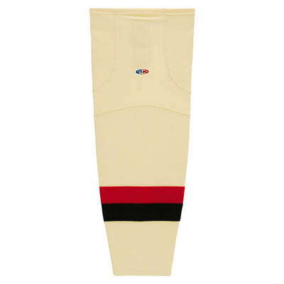 Striped Dry-Flex Moisture Wicking Cream/Red Hockey Socks