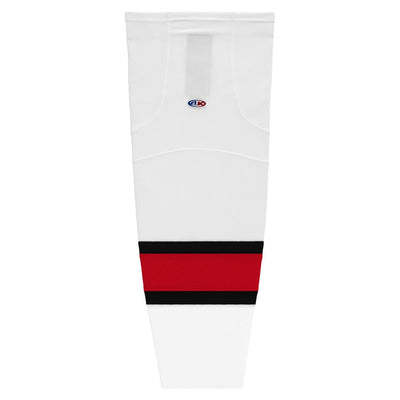 Striped Dry-Flex Moisture Wicking White/Red Hockey Socks