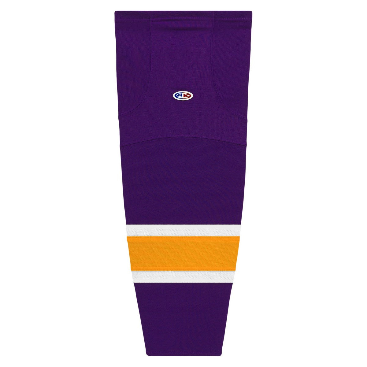 Striped Dry-Flex Moisture Wicking Purple/Gold/White Hockey Socks