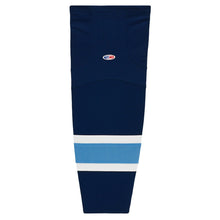 Load image into Gallery viewer, Striped Dry-Flex Moisture Wicking Navy/Blue Hockey Socks
