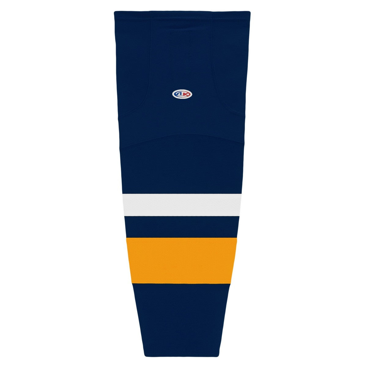 Striped Dry-Flex Moisture Wicking Navy/White/Gold Hockey Socks