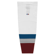 Load image into Gallery viewer, Striped Dry-Flex Moisture Wicking White/Av Blue Hockey Socks
