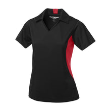 Load image into Gallery viewer, Ladies Snag Resistant Colour Block Sport Shirt Black-True Red
