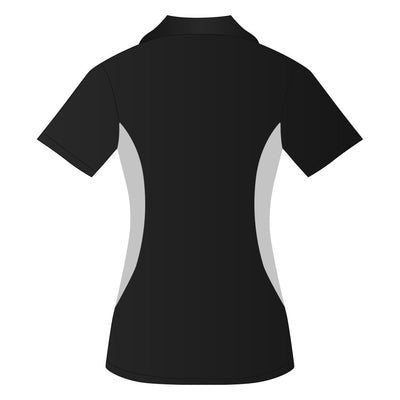 Ladies Snag Resistant Colour Block Sport Shirt Black-White