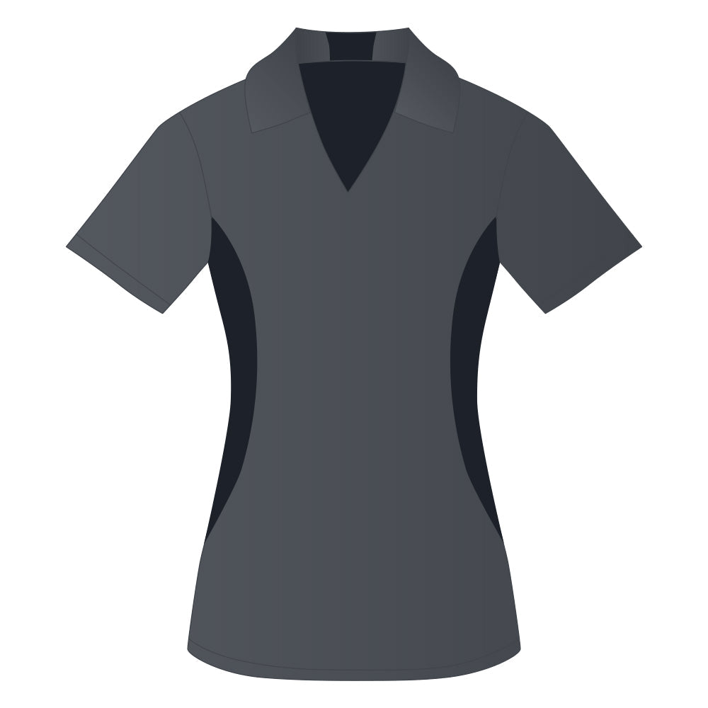 Ladies Snag Resistant Colour Block Sport Shirt Iron Grey-Black