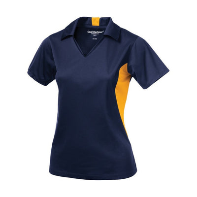 Ladies Snag Resistant Colour Block Sport Shirt True Navy-Gold