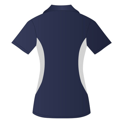 Ladies Snag Resistant Colour Block Sport Shirt True Navy-White