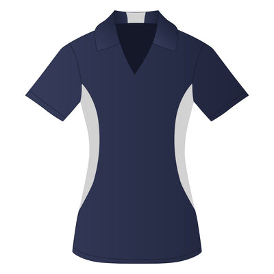 Ladies Snag Resistant Colour Block Sport Shirt True Navy-White
