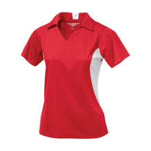 Load image into Gallery viewer, Ladies Snag Resistant Colour Block Sport Shirt True Red-White
