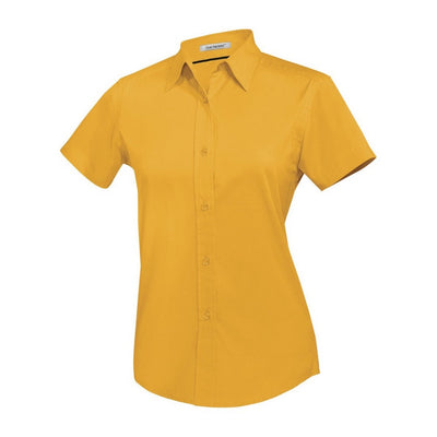 Ladies Easy Care Short Sleeve Woven Shirt Athletic Gold