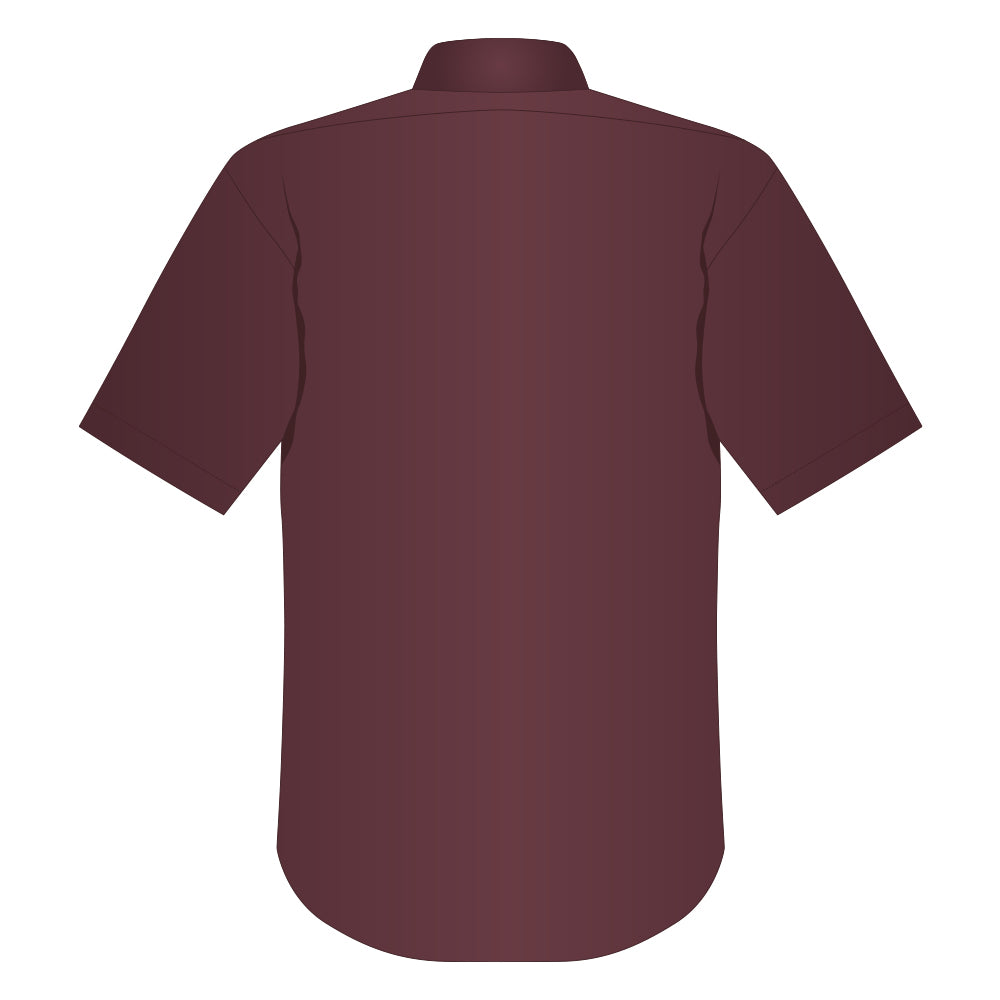 Ladies Easy Care Short Sleeve Woven Shirt Burgundy