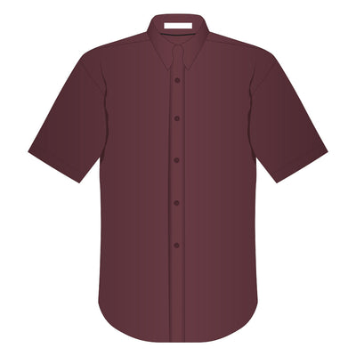Ladies Easy Care Short Sleeve Woven Shirt Burgundy