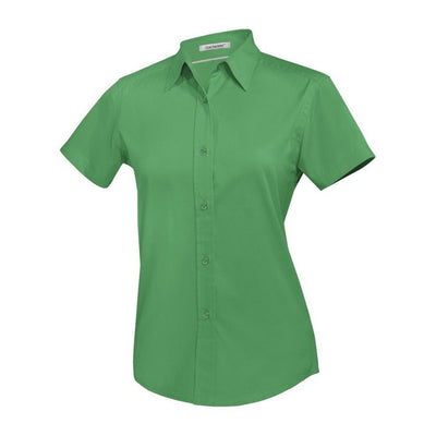 Ladies Easy Care Short Sleeve Woven Shirt Court Green