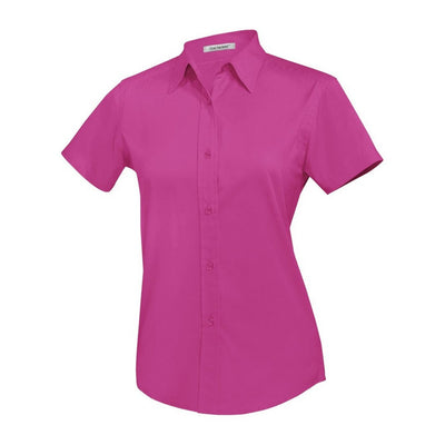 Ladies Easy Care Short Sleeve Woven Shirt Tropical Pink