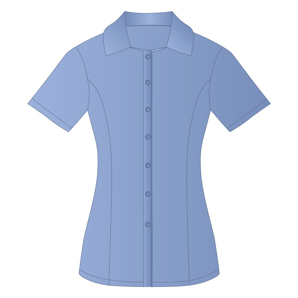 Ladies Everday Short Sleeve Shirt Blue Lake