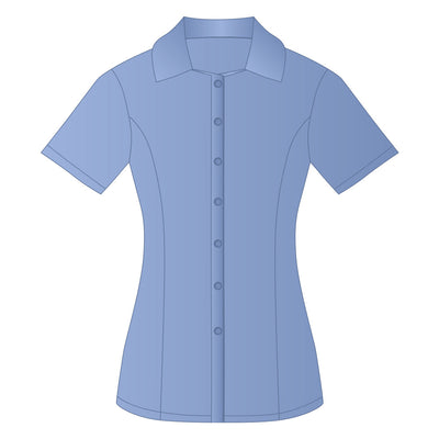 Ladies Everday Short Sleeve Shirt Blue Lake