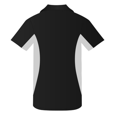Snag Resistant Colour Block Sport Shirt Black-Iron Grey