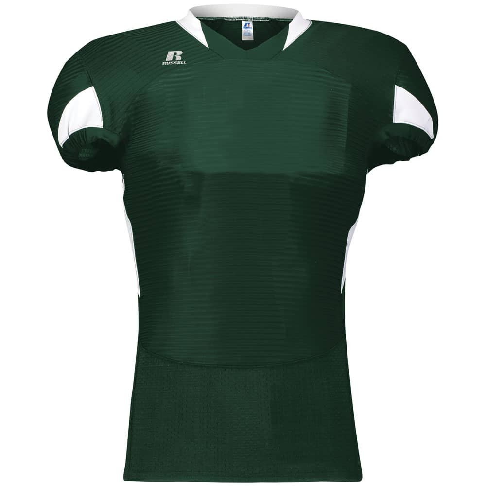 Russell Waist Length Green-White Football Jersey