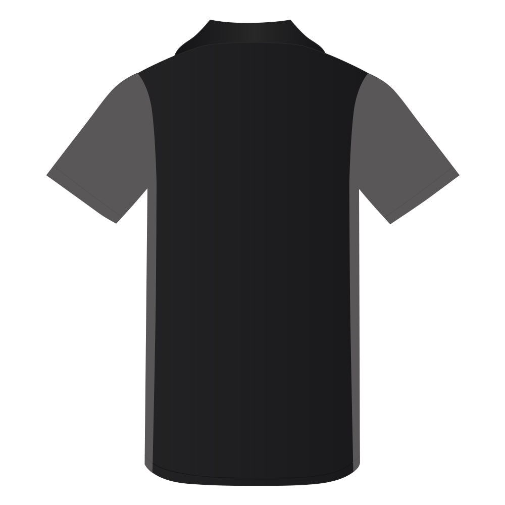 Short Sleeve Woven Crew Shirt Black-Charcoal