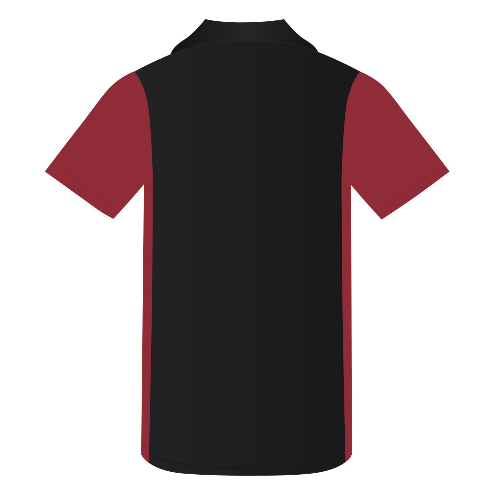 Short Sleeve Woven Crew Shirt Black-Red