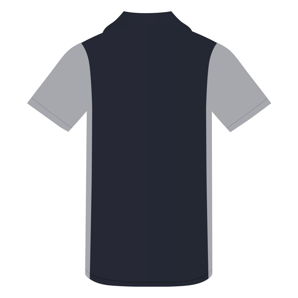 Short Sleeve Woven Crew Shirt Navy-Grey